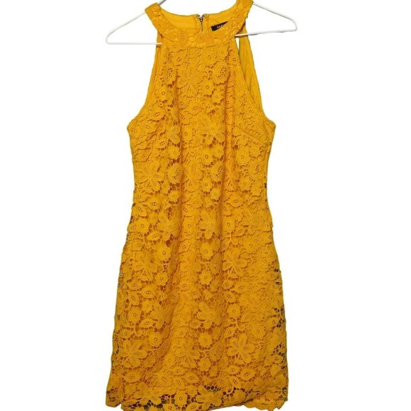 Blu Heaven Dresses & Skirts - Blu Heaven Dress Womens Large Casual Lace Bodycon Sleeveless Yellow NWT Beach